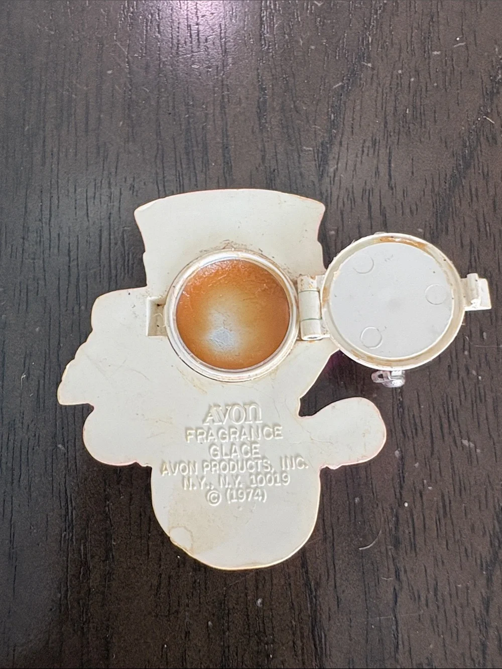 1974s Avon Cream Snowman Fragrance Pin